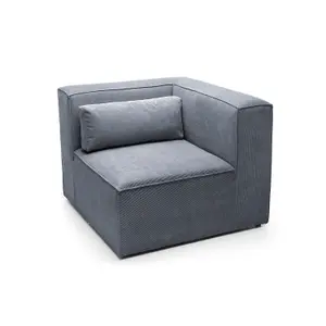 Doris Corner Unit Module in Dark Grey Cord Chenille