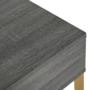 Console Table, Hallway Table with 1 Drawer, Light Luxury Style Side Table, Sofa Table, 120x38x76 cm, gray/gold 