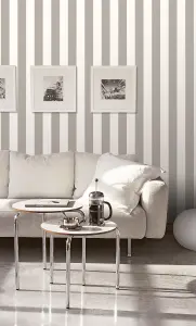 Galerie Smart Stripes 3 Silver Grey Surface Stripe Smooth Wallpaper