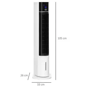 HOMCOM Bladeless Air Cooler, Evaporative Oscillating Tower Fan Humidifier Unit