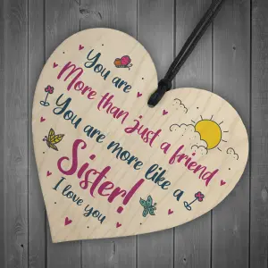 Special Friendship Gifts Hanging Wooden Heart Birthday Gift For Best Friend Sister