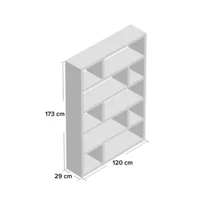 Jago 173cm H x 120cm W Geometric Bookcase Mukali