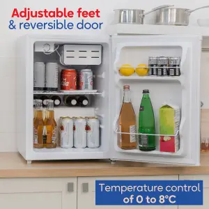 Russell Hobbs Mini Fridge 67L White Table Top & Cooler with Ice Box RH67TTLF0E1W