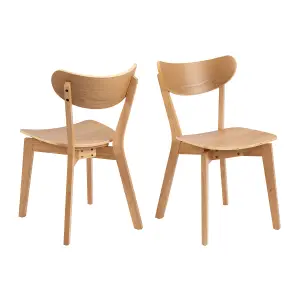 Roxy Luxury Wooden Chair Retro Scandinavian Style - Natural Oak Colour