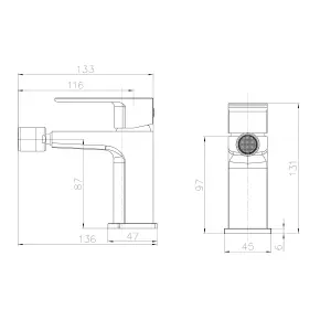 Zoia Chrome Bidet Mono Mixer Tap with Waste