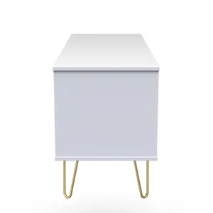 Diamond Ready assembled Matt white Media unit & 4 drawers, (H)112cm x (W)50.5cm x (D)41.5cm