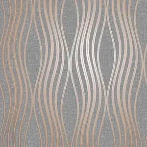 Quartz Wave Wallpaper Copper Fine Decor FD42568