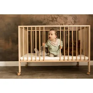 Cot with Mattress Beech