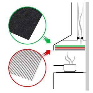 SPARES2GO Universal Cooker Hood Extractor Vent Fan Grease & Odour Carbon Filters x 6