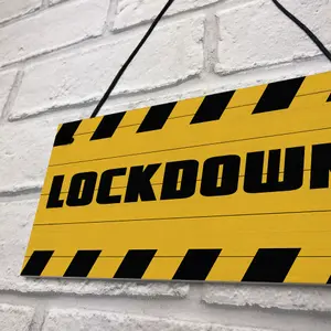 LOCKDOWN Sign Warning Plaque Home Decor Bar Man Cave Sign Home Decor