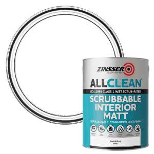 Zinsser AllClean White Matt Wall paint, 5L