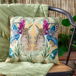 Wylder Tropics Kali Leopards Tropical Polyester Filled Outdoor Cushion