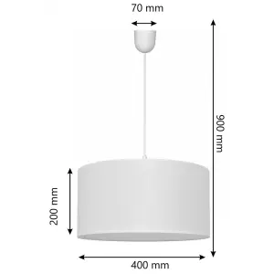 Luminosa Alba Cylindrical Pendant Ceiling Light White 40cm