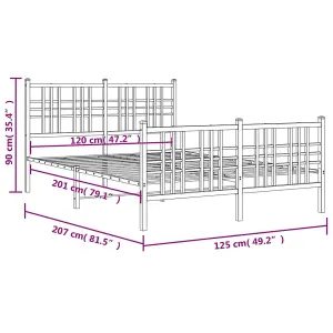 Berkfield Metal Bed Frame without Mattress with Footboard White 120x200cm