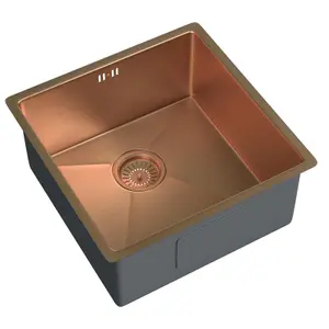 Liquida EL440CP 1.0 Bowl Copper PVD Undermount Kitchen Sink With Waste