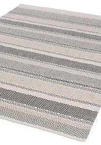 Grey Multi Outdoor Rug, Geometric Striped Stain-Resistant Rug For Patio Decks, 2mm Modern Outdoor Area Rug-200cm X 290cm