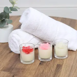 Votive Candles Unscented Rose Themed Set of 3 by Laeto Ageless Aromatherapy - FREE DELIVERY INCLUDED