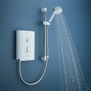 Mira Sport multi-fit Gloss White Electric Shower, 9kW