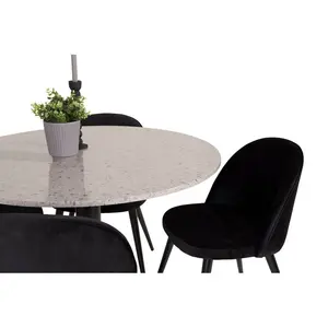 Withernsea Dining Set with 4 Chairs Black / White