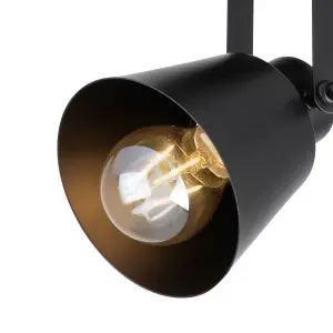 Abigail 2 Bar, E27 Matt Black Spotlight with Gold Fittings