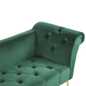 Velvet Chaise Lounge Green NANTILLY