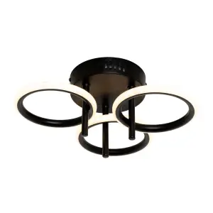 Inlight Belle Matt Acrylic & iron Black LED Ceiling light