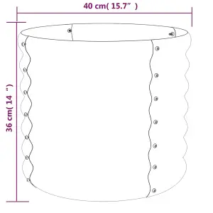 Berkfield Garden Planter Powder-coated Steel 40x40x36 cm Green