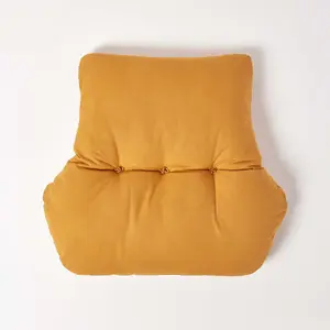 Homescapes Mustard Yellow Cotton Back Support Cushion