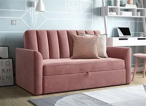 Hazel 2-Seater Sofa Bed - Pink