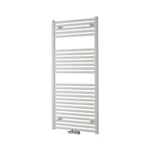 Nes Home 1200 x 500 mm Central Connection Designer Towel Radiator White Single Straight