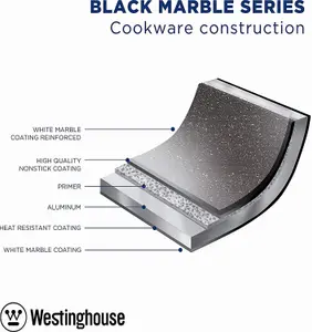 Westinghouse Non Stick Roasting Tin - 30 cm Roasting Tray Oven Dish - Black Marble