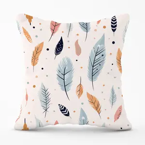 Pastel Feather Pattern Cushions 45cm x 45cm