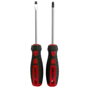 Dekton Twin Pack CRV Screwdriver set Magnetic Tips,Flat & PZI Heads