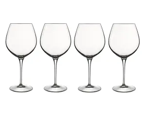 Luigi Bormioli Crescendo Clear Round Crystal Modern Bourgogne Glasses Set 660ml Pack of 4