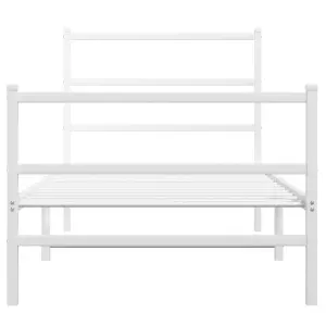 Berkfield Metal Bed Frame without Mattress with Footboard White 90x190cm