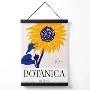 Blue and Yellow Sunflower Flower Market Exhibition Medium Poster with Black Hanger