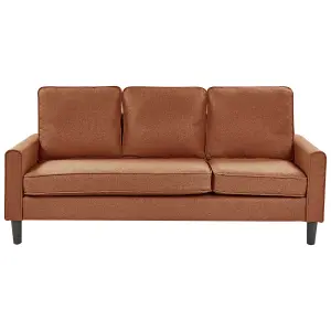 3 Seater Fabric Sofa with Ottoman Golden Brown AVESTA