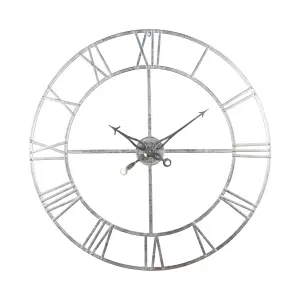 Hill Interiors Foil Skeleton Wall Clock Silver (Large)