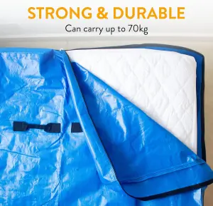 Heavy Duty King Mattress Cover for Moving Waterproof Zippered Storage Bag with Handles, Protects from Dust, Pests & Stains