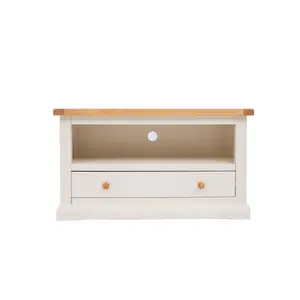 Castelli Off White 1 Drawer TV Cabinet Wood Knob