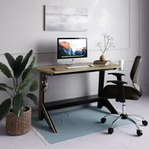 Jersey Writing Office Desk in Black / Oak