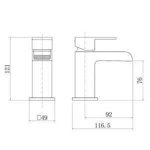 Rinse Bathrooms Modern Mini Bathroom Waterfall Mono Basin Mixer Tap Chrome