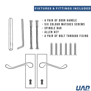 Intelligent Hardware - Internal Door Handle - Victorian Heavy Scroll - Lever on Backplate - Lever Lock Furniture -  Chrome