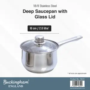 Buckingham Premium Induction Stainless Steel  Saucepan 16 cm / 2 L