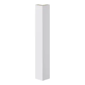 GoodHome Alisma Innovo handleless gloss light grey slab High gloss light grey Standard Corner post, (W)48mm (L)340mm