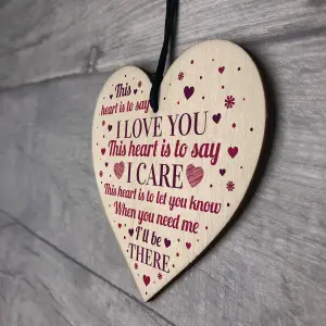 Red Ocean Romantic Valentines Anniversary Gift For Your Boyfriend Girlfriend Husband Wife Wooden Heart Keepsake