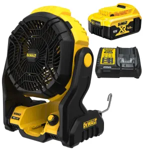 Dewalt DCE512N 18v XR Cordless Portable Job Site Fan Pivot 5.0Ah Batt & Charger