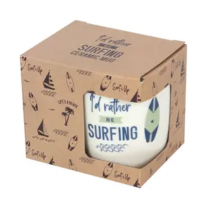 Something Different Id Rather Be Surfing Ceramic Mug White/Blue (One Size)