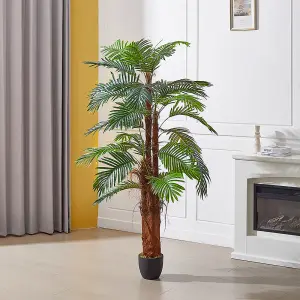 200cm H Artificial Cycas Palm Decorative Plant in Planter for Outdoor Office