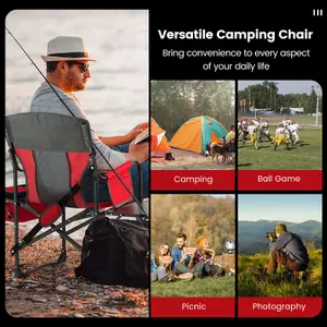 Costway Camping Directors Chair Portable Folding Camp Chair with Side Table & Cooler Bag